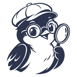 Jebi with a magnifying glass